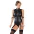 Cottelli Bondage - Glänsande body med bojor (svart) - M