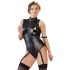 Cottelli Bondage - Glänsande body med bojor (svart) - M
