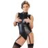 Cottelli Bondage - Glänsande body med bojor (svart) - M
