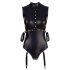 Cottelli Bondage - Glänsande body med bojor (svart) - M