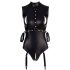 Cottelli Bondage - Glänsande body med bojor (svart) - M