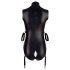 Cottelli Bondage - Glänsande body med bojor (svart) - XL