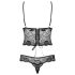 Obsessive Alluria - Blommig spetsbody (svart) - L/XL