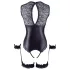Cottelli Bondage - öppen body med handbojor - glänsande svart - L