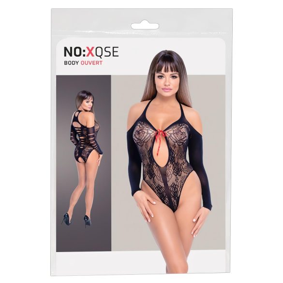 NO:XQSE - Bodysuit med rosett, långärmad - svart (S-L)