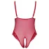 Cottelli Curves - body dam spets transparent röd - 2XL