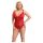 Cottelli Curves - body dam spets transparent röd - 3XL