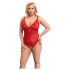 Cottelli Curves - body dam spets transparent röd - 3XL