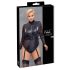 Cottelli Bondage Plus Size - spetsärm body (svart) - 2XL