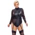 Cottelli Bondage Plus Size - spetsärm body (svart) - 2XL