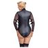 Cottelli Bondage Plus Size - spetsärm body (svart) - 2XL