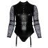 Cottelli Bondage Plus Size - spetsärm body (svart) - 2XL