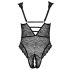 Cottelli Curves Plus - Transparant mönstrad body (svart)