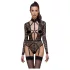 Cottelli - transparent kroppsbodysuit med band - svart - M