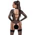 Cottelli - genomskinlig, rem-bodysuit (svart) - M