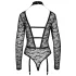 Cottelli - transparent kroppsbodysuit med band - svart - M
