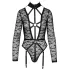 Cottelli - transparent kroppsbodysuit med band - svart - M