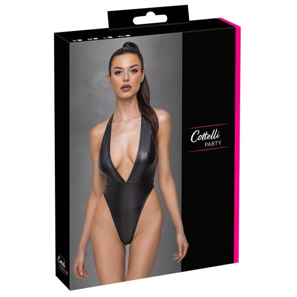 Cottelli Party - Glänsande halterneck body (svart) - L