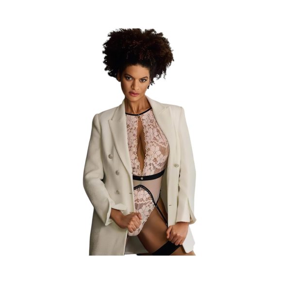 Obsessive - body med strumpebandshållare - rosa