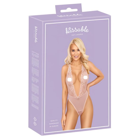 Kyssbar spetsbody (rosa)