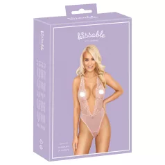 Kissable - body i spets - rosa - L/XL