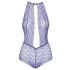 Kyssbar spets-body med nackband (lila)