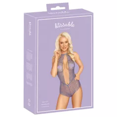 Kissable - body med halsband - spets - lila - L/XL