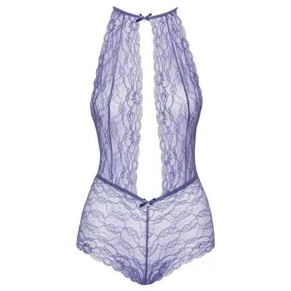 Kissable - body med halsband - spets - lila - L/XL