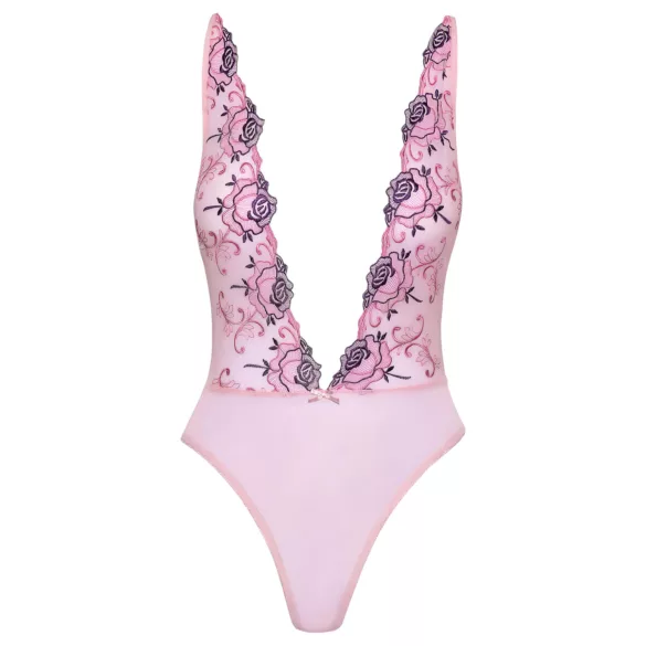 Kissable - body med rosbroderi - rosa