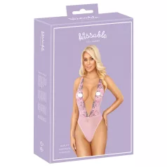 Kissable - body med rosbroderi - rosa - L/XL