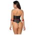 Cottelli Bondage - Glänsande Body med Armbojor (Svart) - M