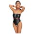Cottelli Bondage - Glänsande Body med Armbojor (Svart) - L