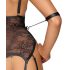 Cottelli Bondage - Öppen body med handbojor (svart)