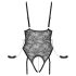 Cottelli Bondage - Öppen body med handbojor (svart) - M