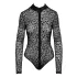 Noir - leopardmönstrad långärmad body (svart)