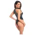 Noir - glansig body med halterneck (svart)