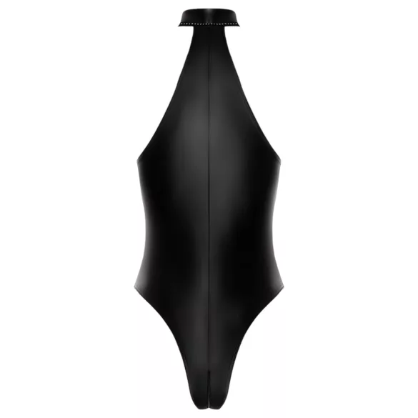 Noir - glansig body med halterneck (svart)