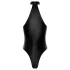 Noir - glansig body med halterneck (svart) - XL