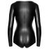 Noir - glansig långärmad body (svart) - M