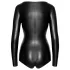Noir - långärmad body - glansig - svart - L