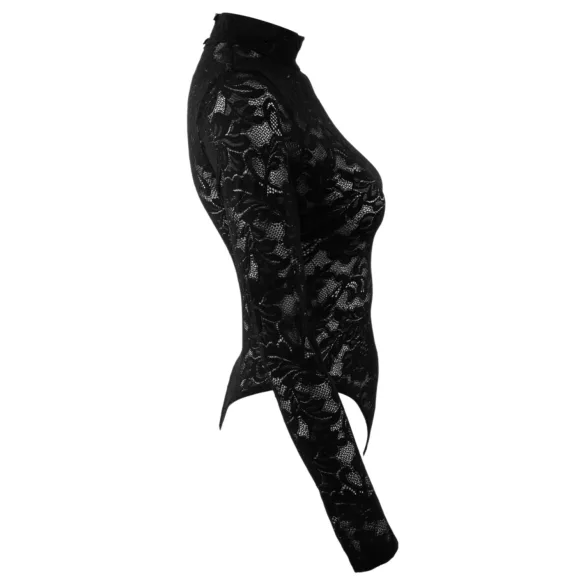 Cottelli - långärmad spetsbody (svart) - S