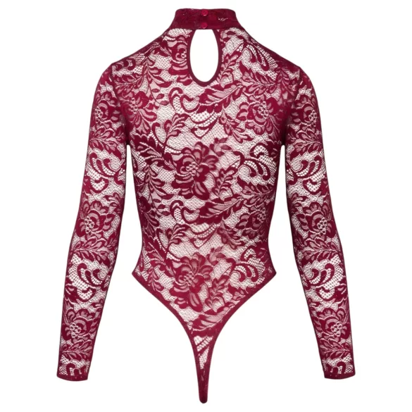 Cottelli - transparent spetsbody (röd)