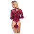 Cottelli - transparent spetsbody (röd) - M