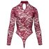 Cottelli - transparent spetsbody (röd) - M