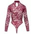 Cottelli - transparent spetsbody (röd) - L
