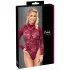 Cottelli - transparent spetsbody (röd) - L