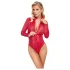 Cottelli - body med ormskinnsmönster - röd - L
