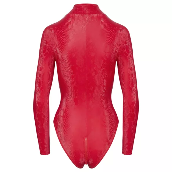 Cottelli - body med ormskinnsmönster - röd - L