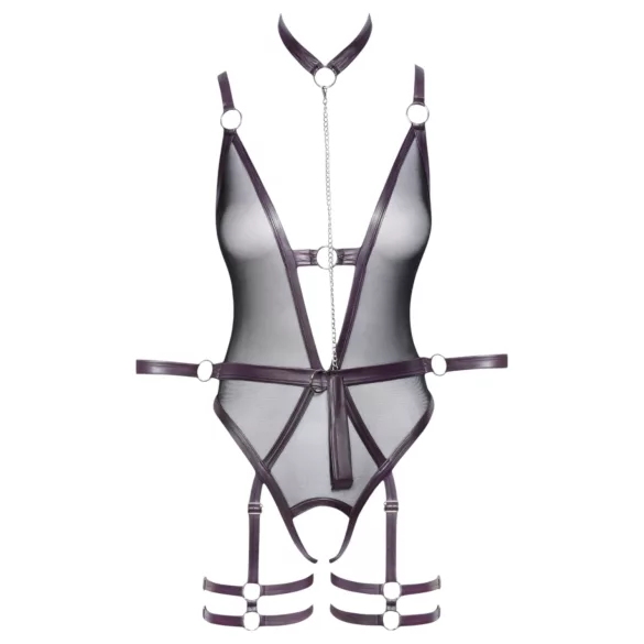 Cottelli Bondage - öppen body och armbojor (svart) - L