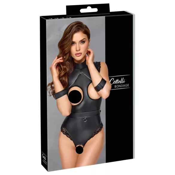 Cottelli Bondage - öppen bröst body - svart